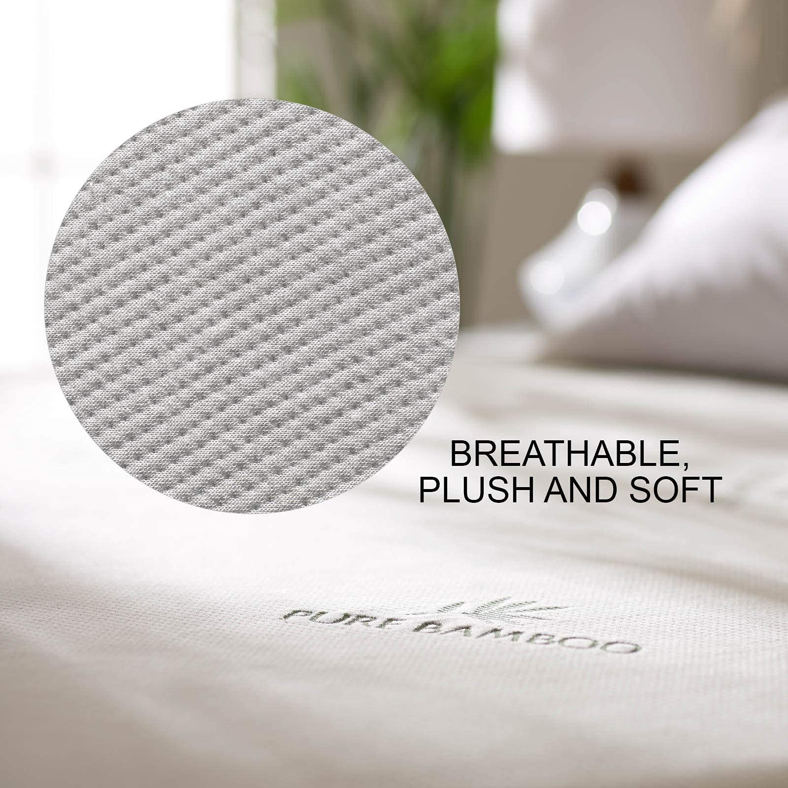 PURE BAMBOO California King Mattress Protector - Waterproof, Breathable Bamboo Viscose Cover | Noiseless Protection Against Moisture, Spills & Stains | Perfect for Allergy Sufferers & Hot Sleepers