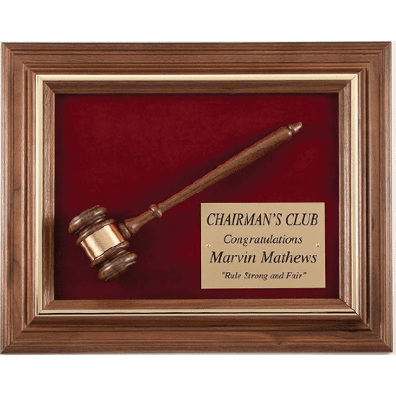 Custom Personalized Walnut Gavel Plaque - Executive Gift for Lawyers, Judges & Professionals - Perfect for Retirement, Promotion & Office Decor