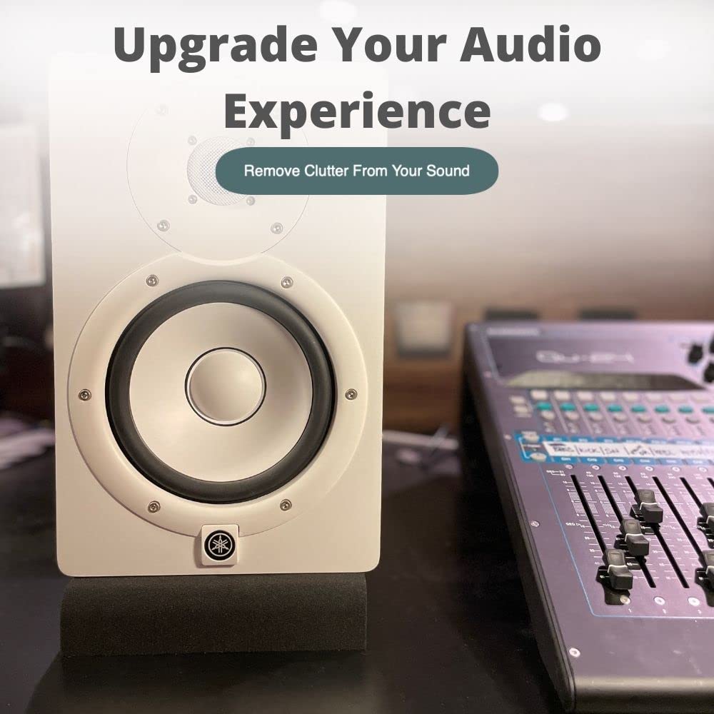 TRUE NORTH Studio Monitor Isolation Pads for 6.5-8 Inch Speakers - Premium Sound Dampening Foam Pads for Bookshelf & Studio Monitors - Enhance Audio Clarity & Reduce Vibrations for Home Studios & DJ Setups