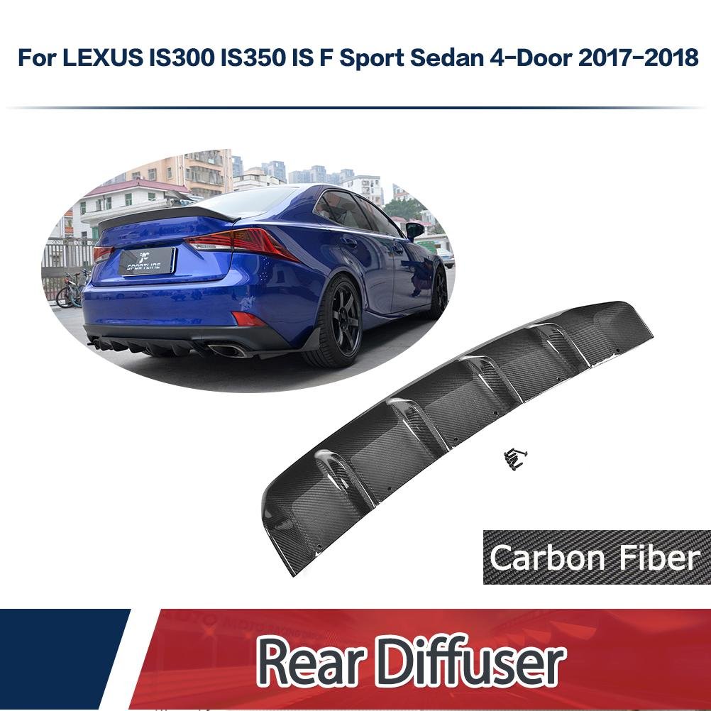 JC SPORTLINE Carbon Fiber Rear Bumper Diffuser for 2017-2018 Lexus IS300 IS350 F Sport Sedan 4-Door - Enhance Style & Aerodynamics for Sporty Driving