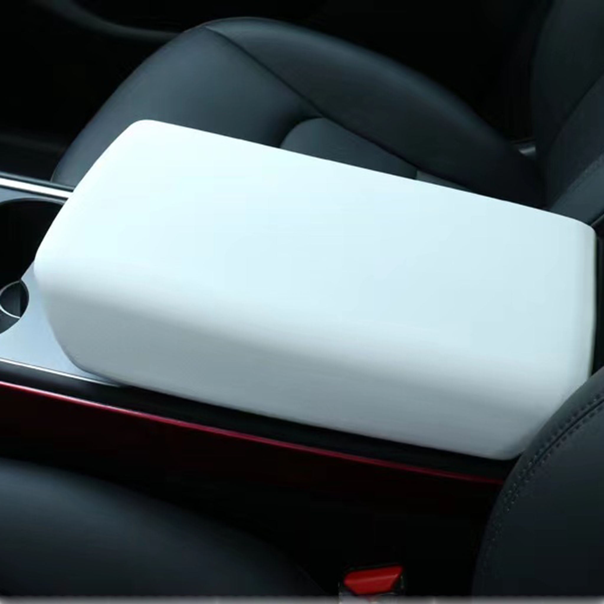 Premium Armrest Box Cover for Tesla Model 3 & Model Y - Soft PU Leather Center Console Organizer - Perfect for Storage Protection & Interior Upgrade (2017-2023 Models) - Ideal for Road Trips & Daily Commuting