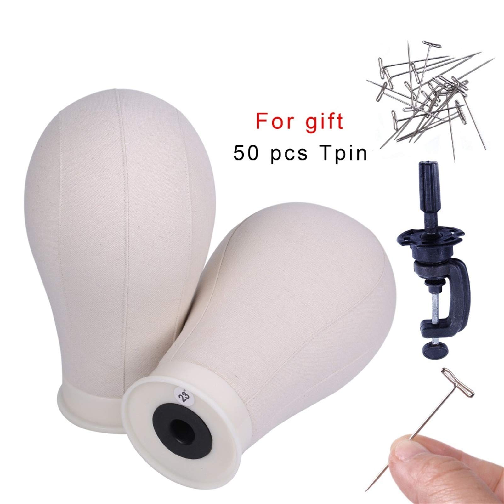 22 Inch Mannequin Head for Wig Display - Canvas Block Head Wig Stand for Styling, Training & Salon Use - Perfect for Hairstylists, Cosmetology Students & Home Use