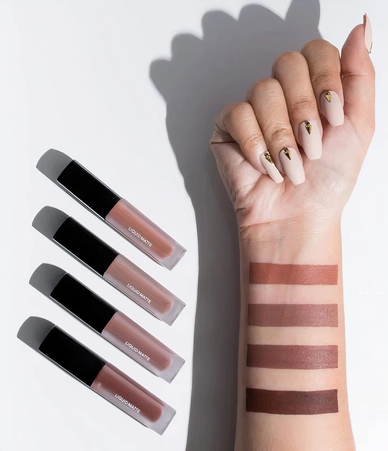Professional Sensational Liquid Lipstick Set - 4 Mini Matte Lipsticks, Long-Lasting & Waterproof Lip Color for Everyday Wear, Parties & Special Occasions