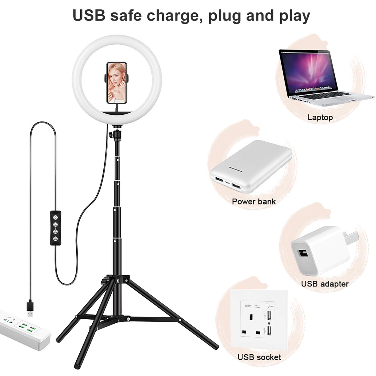 12-inch Ring Light with Extendable Tripod Stand & Phone Holder - Professional Lighting for Video Photography, Live Streaming, Makeup | Bluetooth Remote Compatible with iOS/Android - Perfect for YouTube, TikTok, Instagram & Home Studio Setup