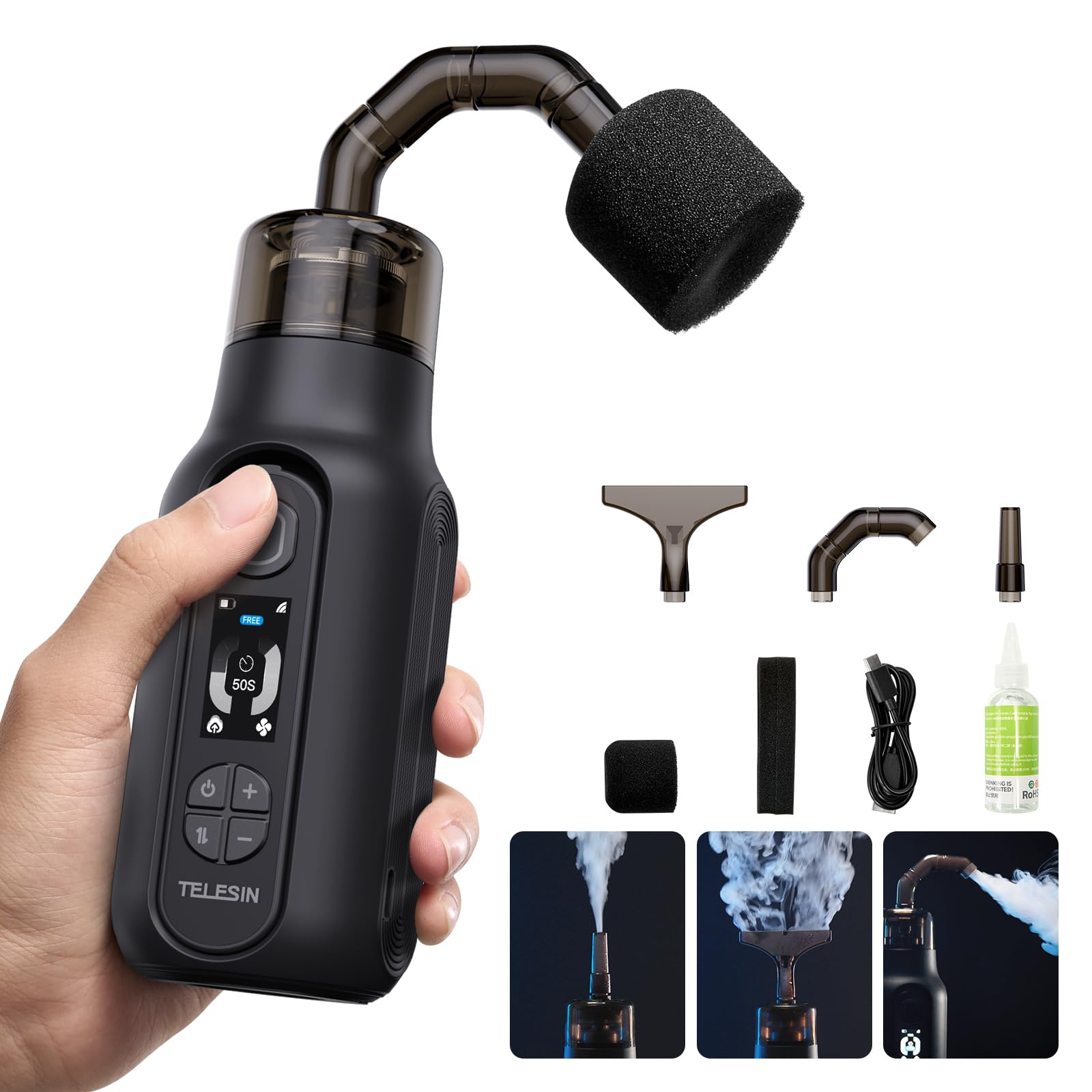 40W Portable Fog Machine with Remote Control - Handheld Smoke Generator for Photography, Halloween, Parties, Stage Effects & Weddings | Perfect for Outdoor Events, DJ Shows & Home Disinfection
