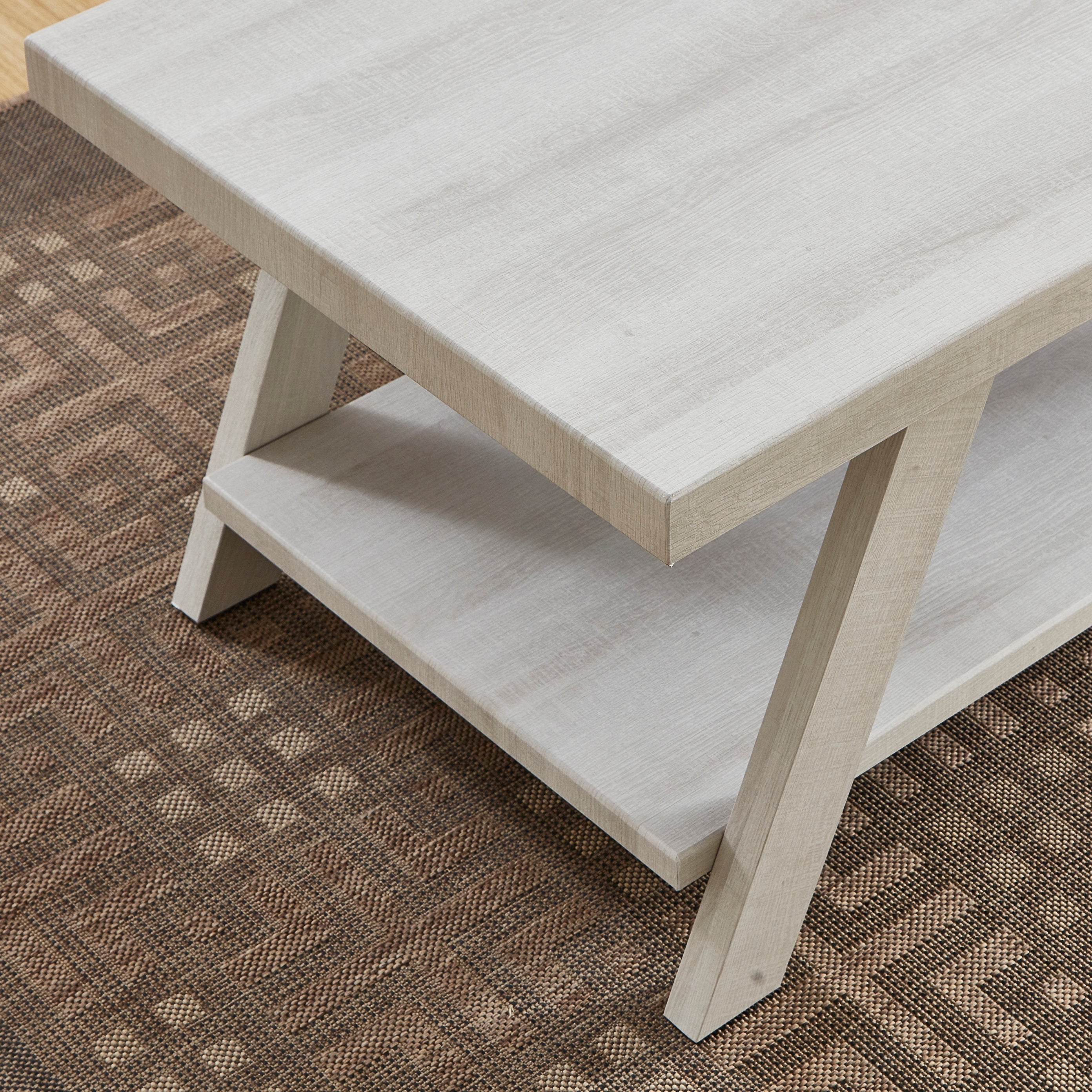 Roundhill Furniture Athens Contemporary Wood Shelf End Table in White Finish - Modern Nightstand for Bedroom, Living Room, or Office Decor