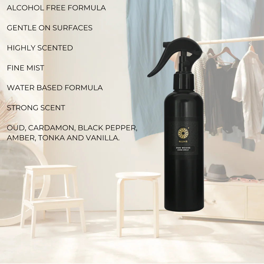 Premium Oud Woods Room Spray - Long-Lasting Fragrance for Home & Office | Aromatherapy, Relaxation & Stress Relief