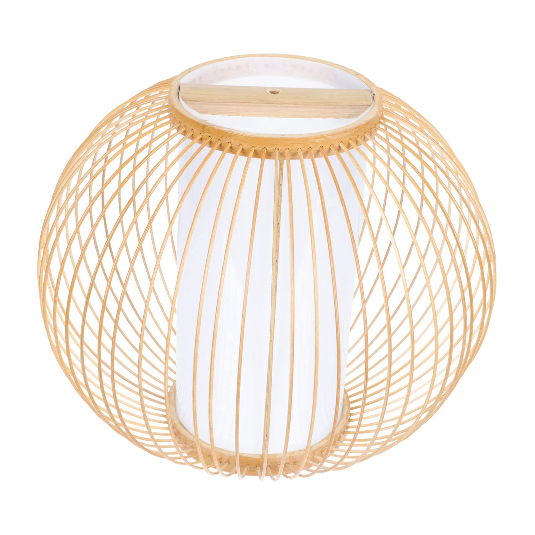 NOLITOY Bamboo Chandelier Cover - Handwoven Rattan Ceiling Lamp Shade with Clip-on Design | Japanese Style Macrame Decor | Rustic LED Light Cover for Floor & Table Lamps | Perfect for Boho, Farmhouse & Retro Home Decor