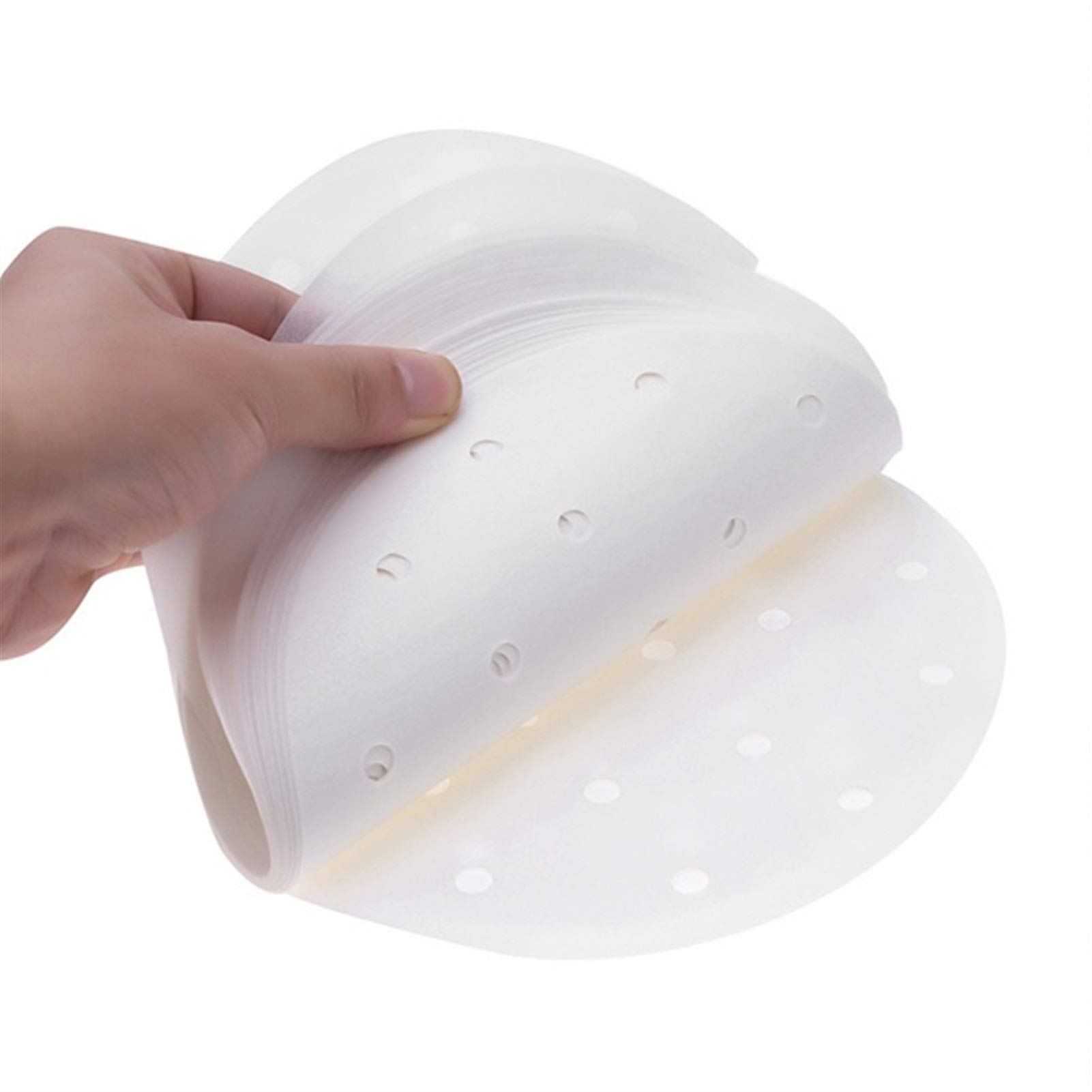 50Pcs Heat-Resistant Bamboo Steamer Paper Liners - 4/6/8/10 Inch Round Non-Stick Dim Sum Basket Liners for Asian Cooking | Perfect for Steaming Dumplings, Buns & More