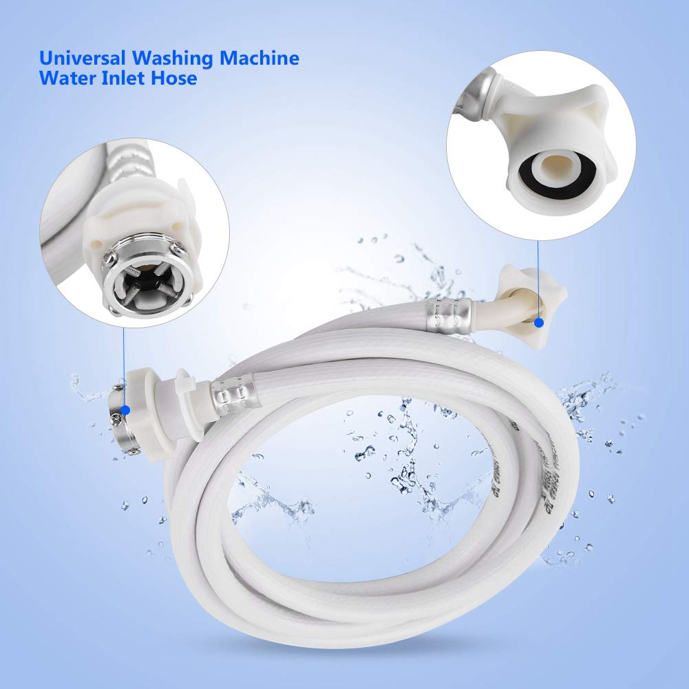 Washing Machine Water Inlet Hose - White Long Length Washer Pipe Connector for Laundry Appliances | Perfect for Front Load & Top Load Washing Machines
