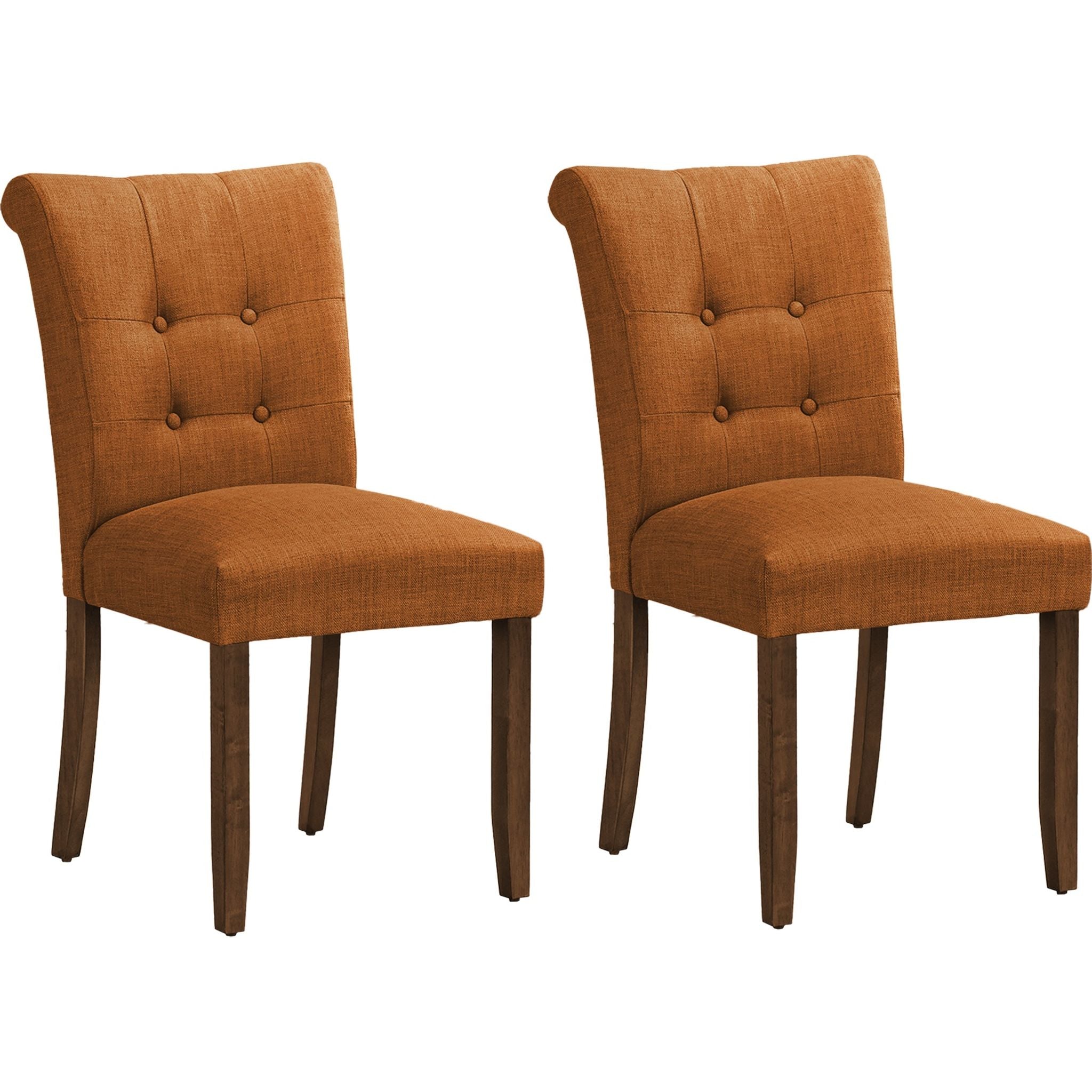 Modern Asher Dining Chairs Set of 2 - Mid Century Wooden Kitchen Chairs with Upholstered Seat - Perfect for Dining Room, Kitchen, Breakfast Nook & Home Office