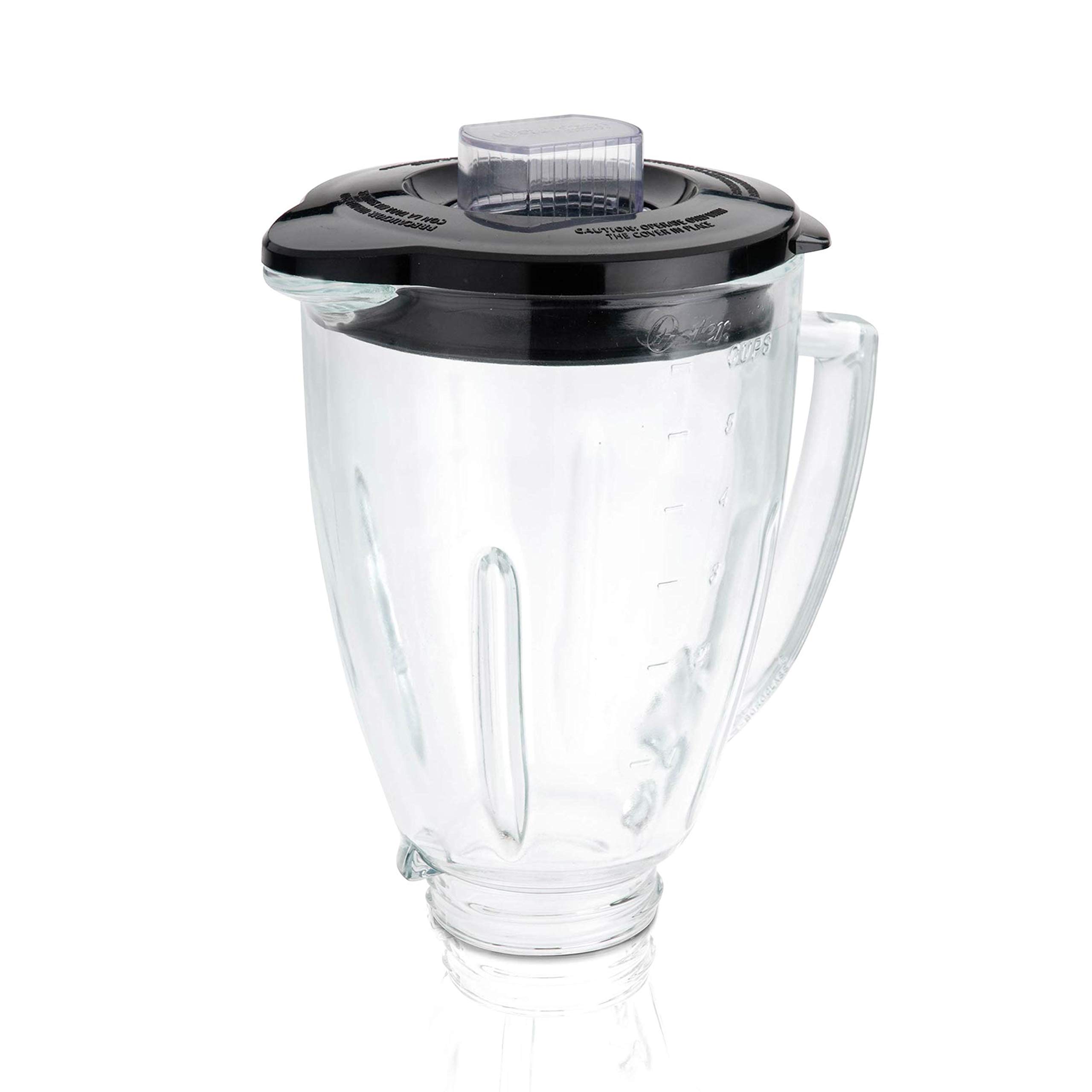 Oster 6-Cup Glass Jar Blender with Lid - Black & Clear - Perfect for Smoothies, Soups & Cocktails at Home