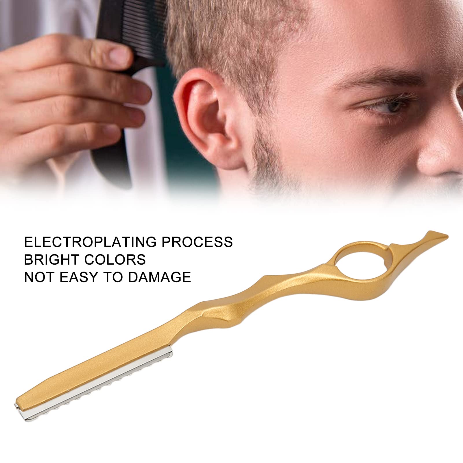 Professional Hair Cutting Razor - Styling & Thinning Knife for Texturizing & Trimming (Golden) | Perfect for Barbers, Stylists & DIY Haircuts at Home