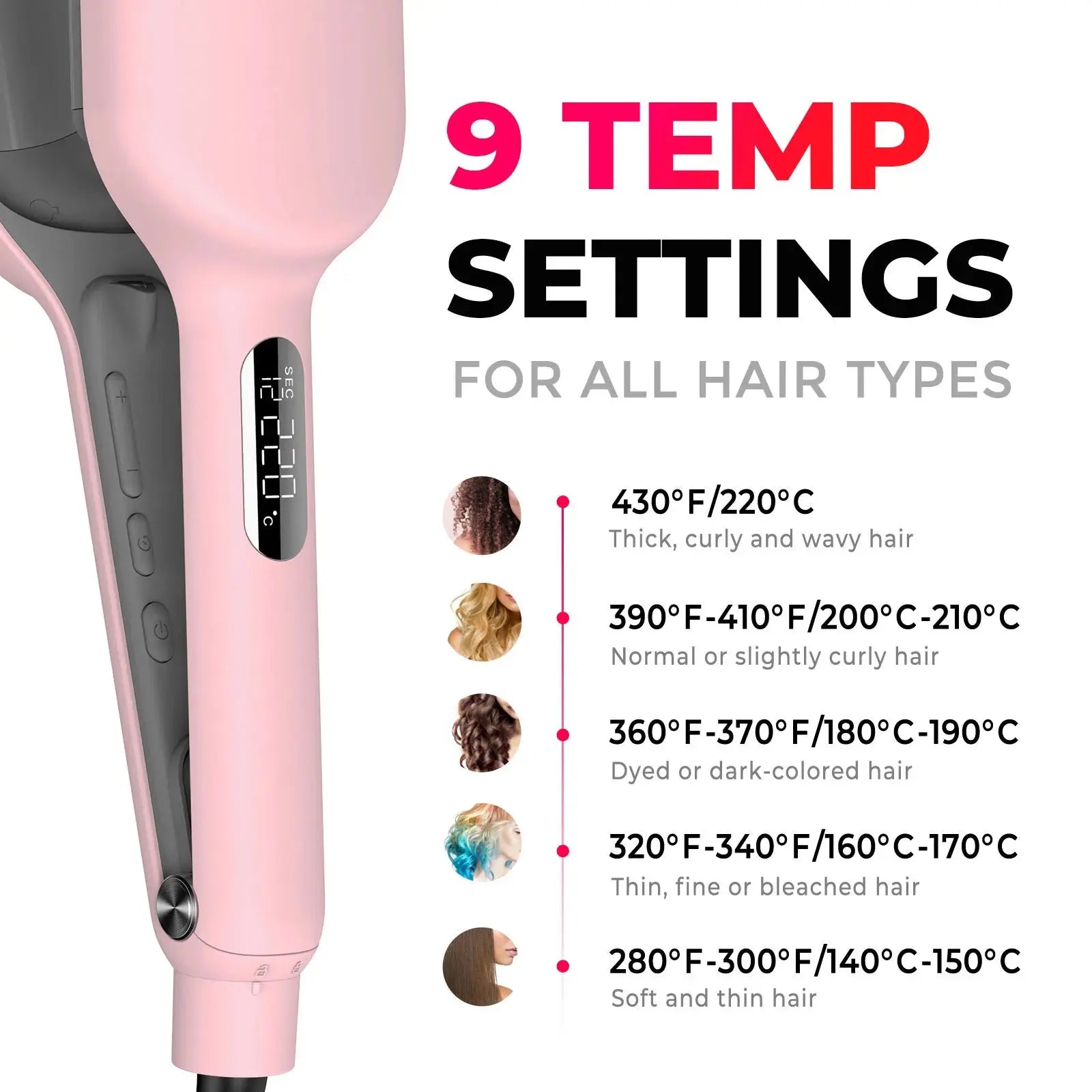 Tymo Rovy Hair Straightener Brush - Ionic Ceramic Flat Iron for Smooth & Shiny Hair, Fast Heating, Adjustable Temperature - Perfect for Home, Salon & Travel Styling