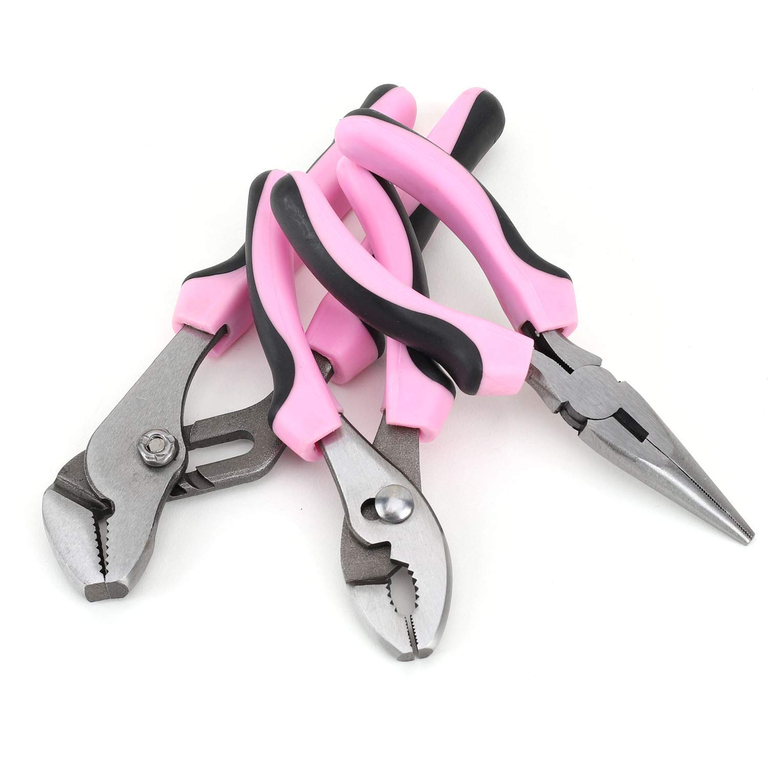 FASTPRO 220-Piece Pink Home Repair Tool Kit for Women - 12-Inch Wide Mouth Storage Tool Bag with Essential Hand Tools | Perfect for DIY Projects, Household Repairs & Crafting