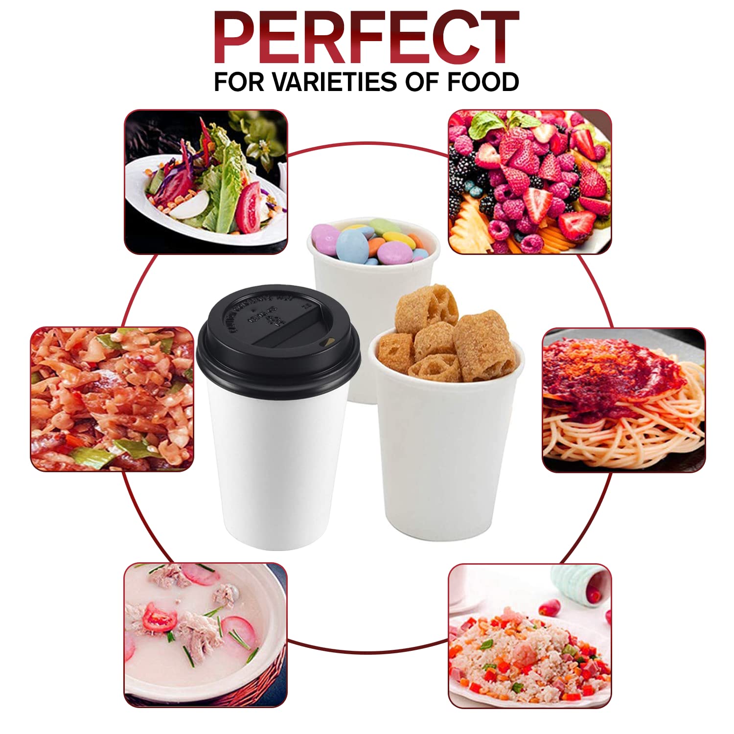 Smygoods 16oz Disposable Coffee Cups with Lids - 25 Pack Insulated Paper Cups for Hot & Cold Beverages, Tea, Latte, Iced Coffee - Perfect for Office, Cafes, Parties & Takeout