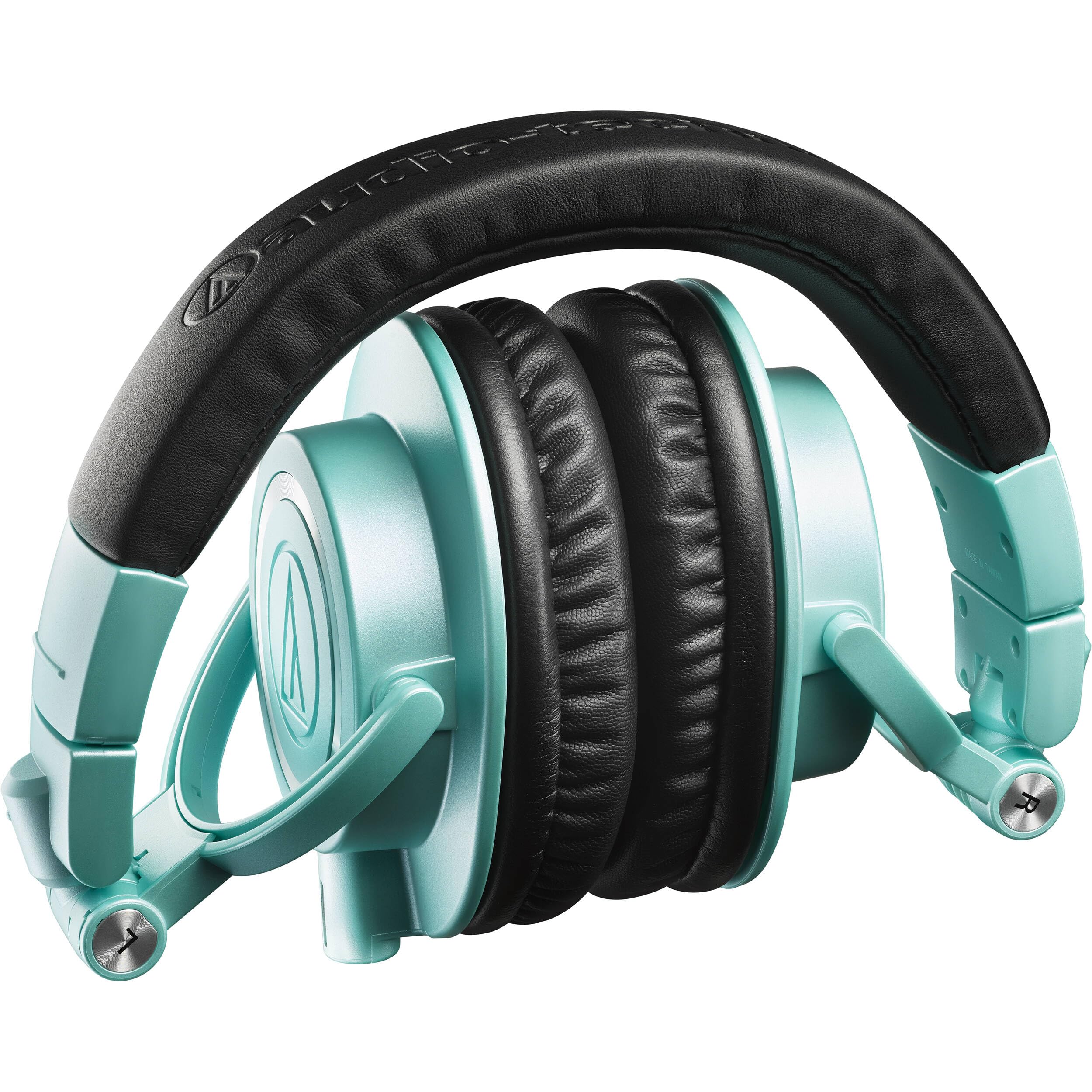 Audio-Technica ATH-M50x Professional Studio Monitor Headphones (Ice Blue) with Slappa HardBody PRO Headphone Case - Perfect for DJs, Music Producers & Audiophiles - High-Quality Sound Isolation & Durable Protection for Travel & Studio Use