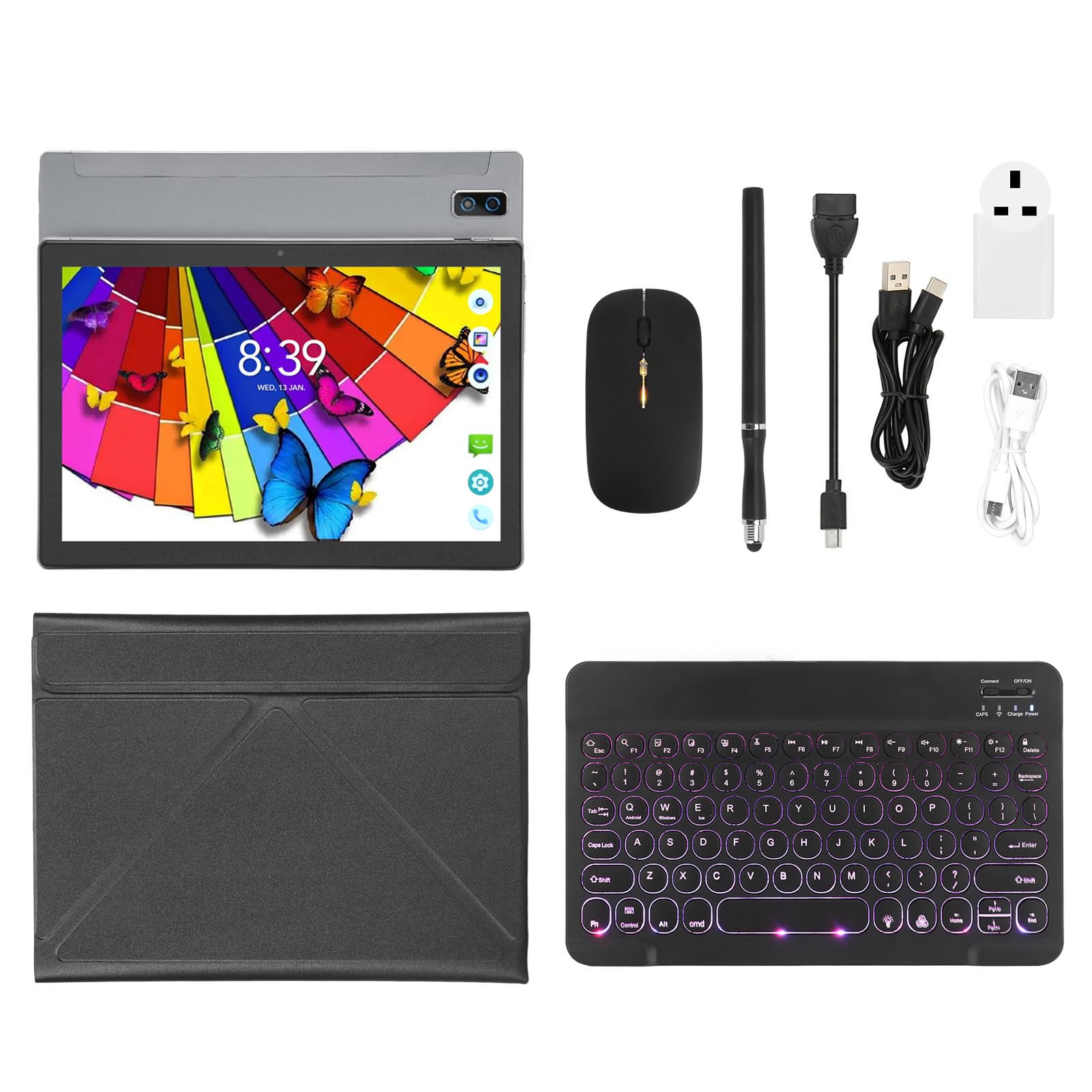 10 Inch Tablet PC with 8800mAh Battery & Dual Camera - Portable Office Tablet for Business Professionals (Grey) | Perfect for Remote Work, Video Calls & Productivity On-The-Go