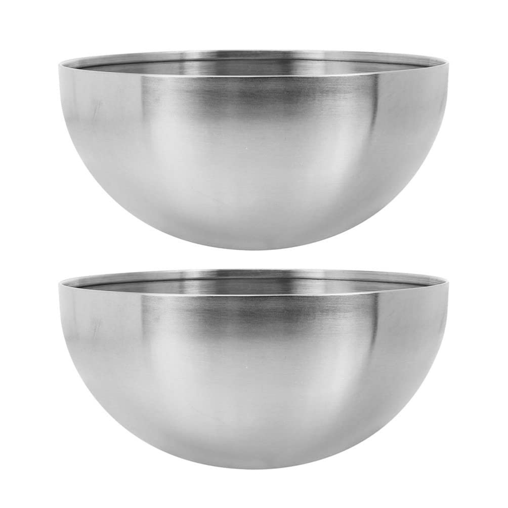 Premium Stainless Steel Rice Bowls Set of 2 - 12cm Silver Metal Bowls for Ramen, Pho, Noodles, Soup, Salad & Cereal | Durable Korean-Style Serving Bowls for Home, Restaurant & Outdoor Dining