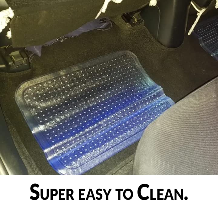Premium Heavy Duty Clear Car Floor Mats by Zento Deals - All-Weather Protection for SUVs, Trucks & Sedans - Waterproof, Durable & Easy to Clean for Road Trips & Daily Commutes