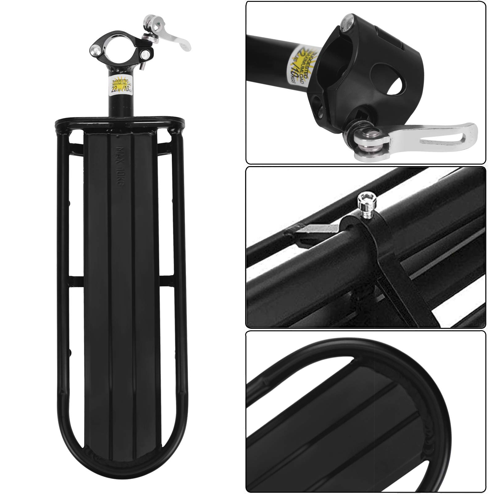 Universal Adjustable Bike Rear Rack Mount - Heavy Duty Bicycle Cargo Carrier for Mountain/Road Bikes - Retractable Saddle Bag Rack & Seat Post Attachment - Perfect for Commuting, Touring & Outdoor Adventures