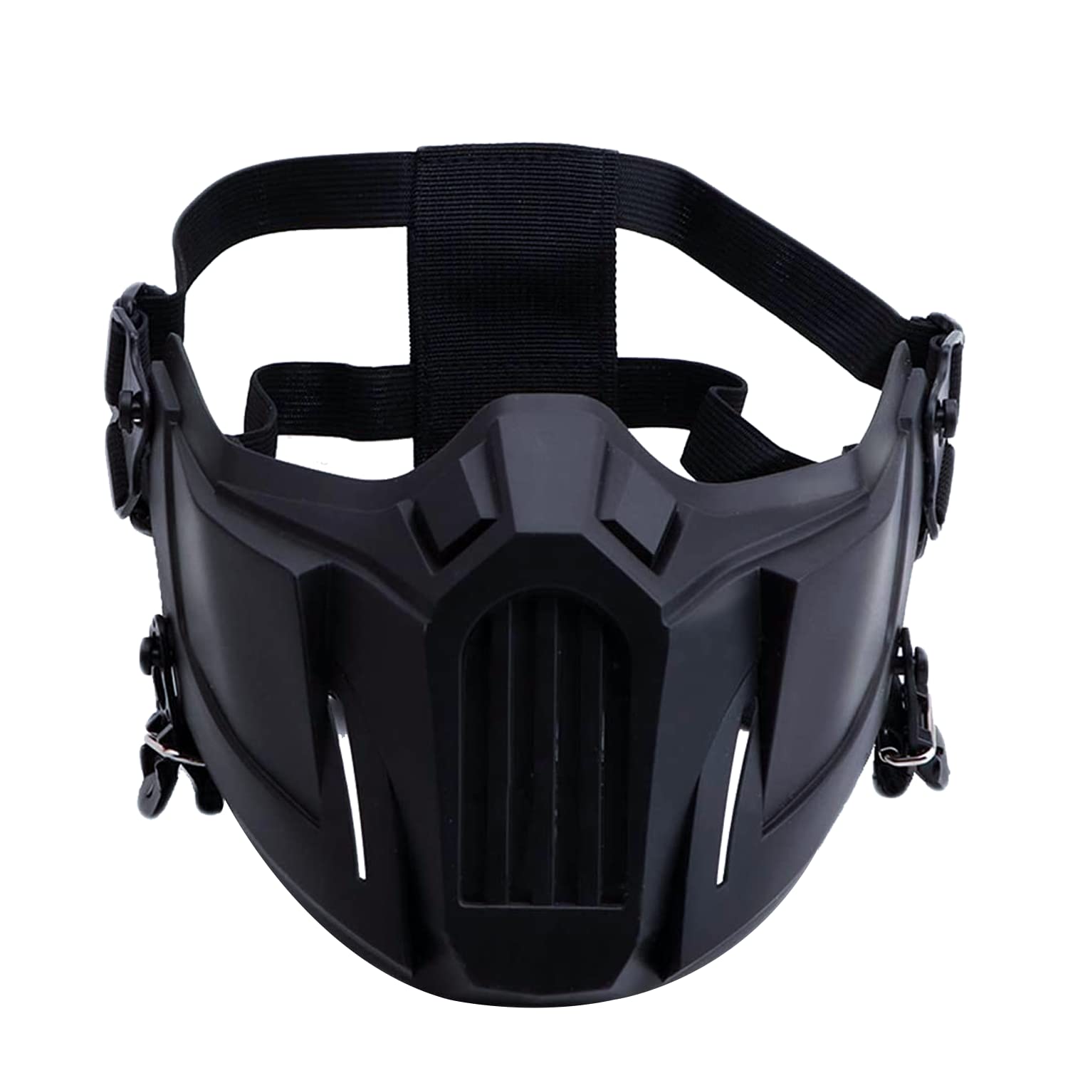 Tactical Airsoft Half Face Mask - Black Protective Gear for Outdoor Sports, Airsoft Games & Cosplay | Durable & Breathable Design for Maximum Safety