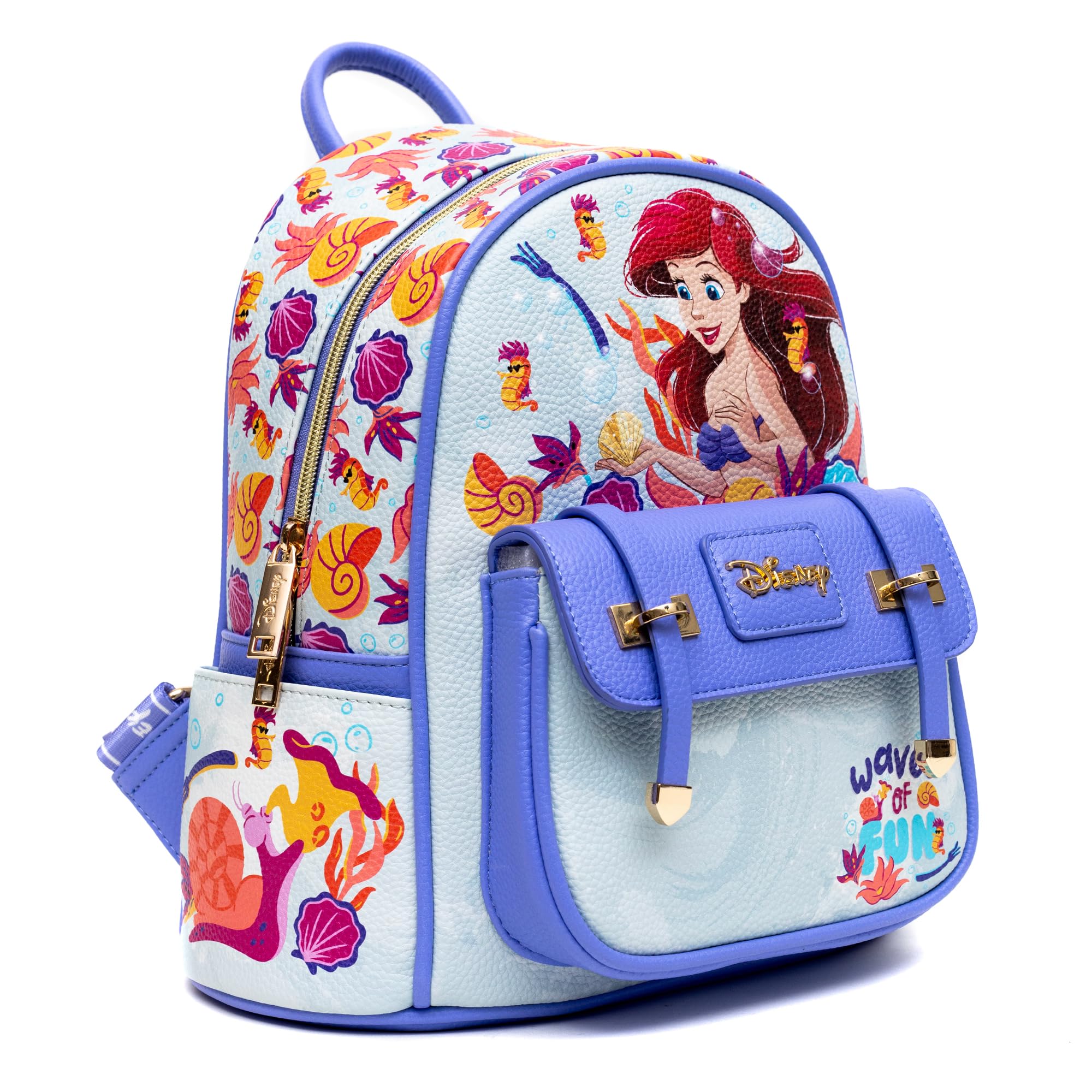 **Ariel The Little Mermaid 11-Inch Vegan Leather Mini Backpack for Women - Disney Princess Fashion Accessory for Cosplay, Travel & Daily Use**