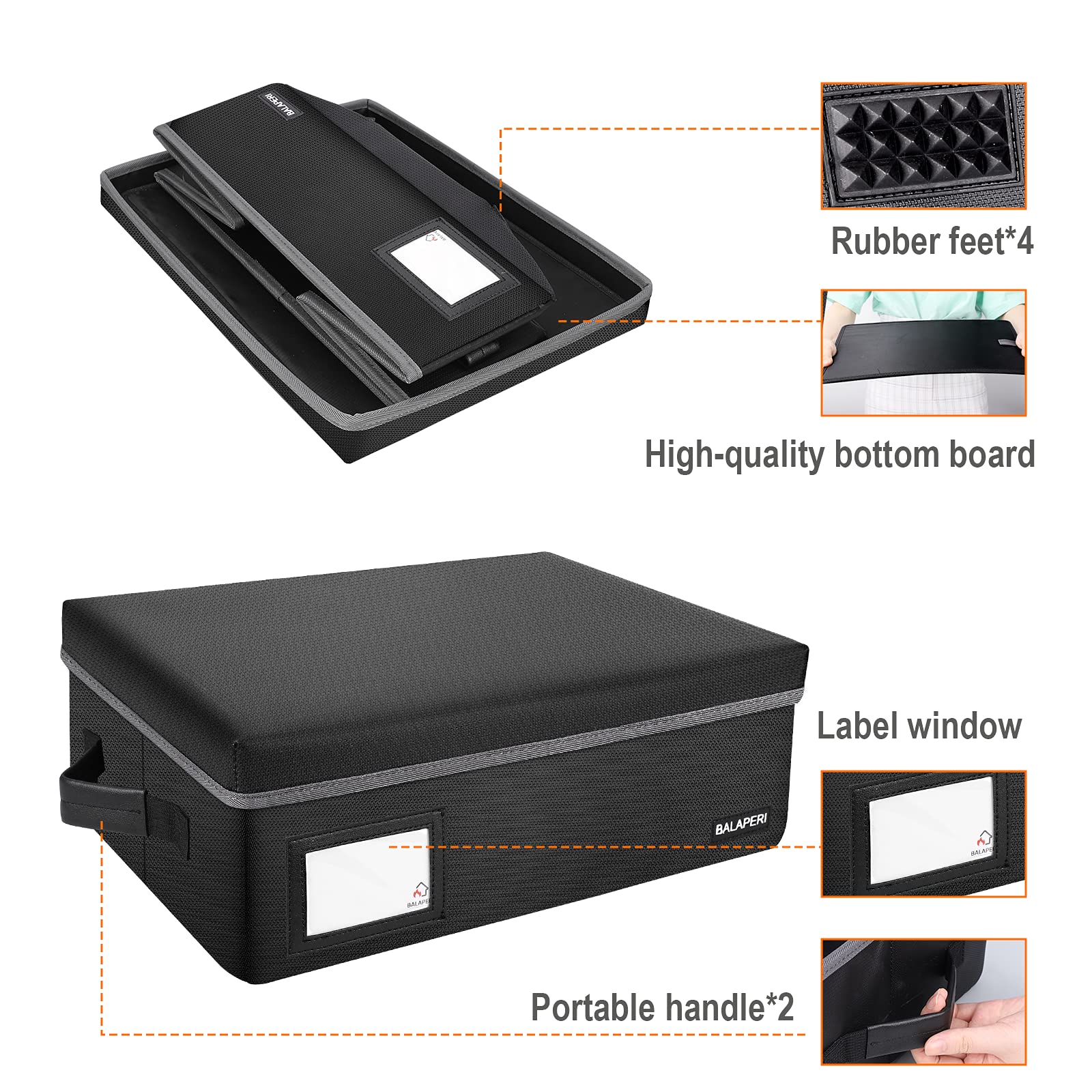 Fireproof Photo Storage Box with Lid - Holds 20 4x6 Photos, Collapsible Scrapbook Organizer, Portable Craft Keeper with Handle - Ideal for Home, Office & Travel Photo Organization