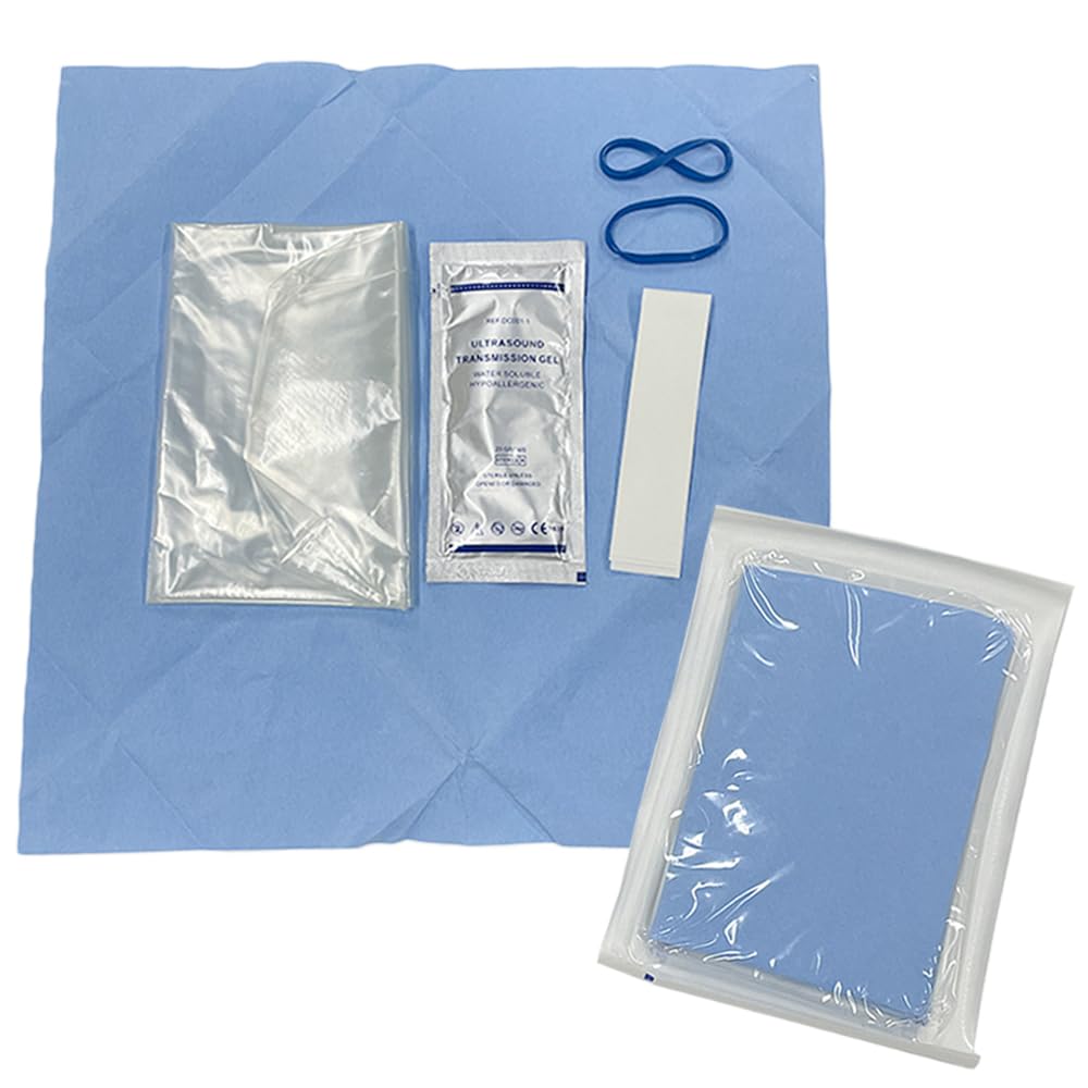 Latex-Free Sterile Disposable Ultrasound Transducer Probe Covers - Clear, Individually Packaged (50 Count, 6