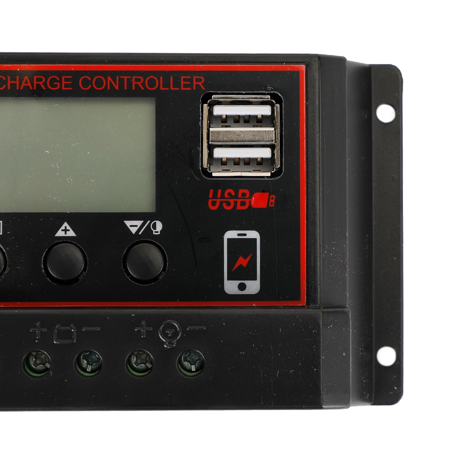 10A/20A/30A Solar Charge Controller with PWM & LCD Display - Dual USB Ports for 12V/24V Solar Panels - Perfect for RV, Boat, Off-Grid & Home Solar Systems
