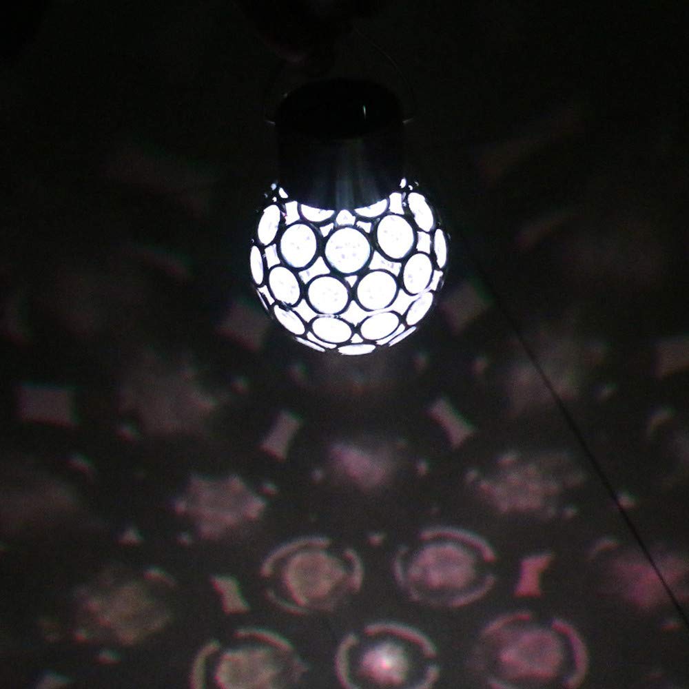 Waterproof Solar Powered Rotatable LED Round Ball Lights for Outdoor Garden, Camping, Patio, and Backyard Decor - Perfect for Hanging, Pathway, and Landscape Lighting