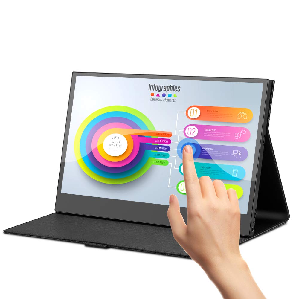 Eyoyo 13.3 Inch Full HD 1080P IPS USB-C Touchscreen Portable Monitor - Second Screen for Laptop, PC, Mini PC with USB-C & HDMI Input - Perfect for Work, Gaming, and Travel