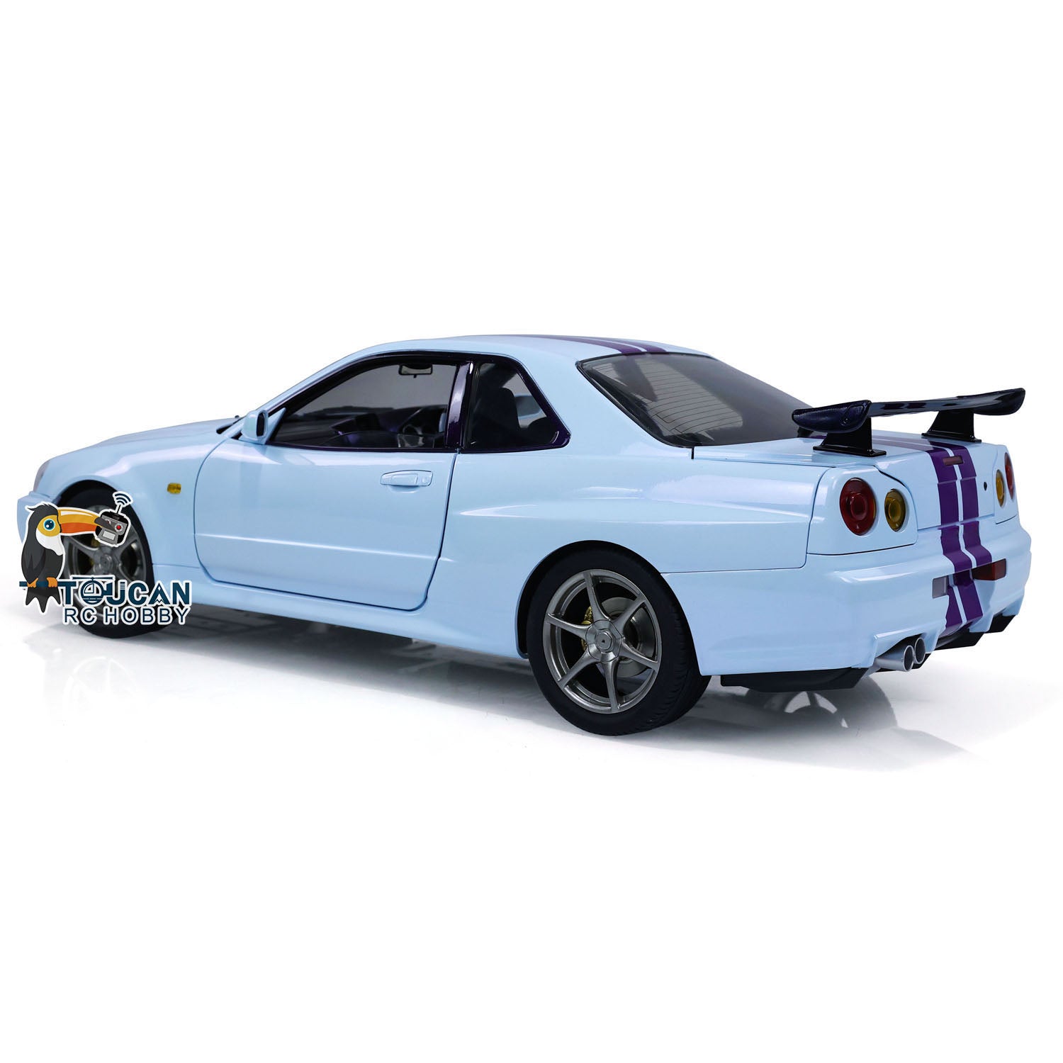 1/8 Scale 4WD Metal RC Racing Car - R34 4x4 High Speed Remote Control Drift Vehicle with Sound & Smoke Effects (RTR Ready-to-Run) - Perfect for Indoor/Outdoor Racing, Drifting & Off-Road Adventures