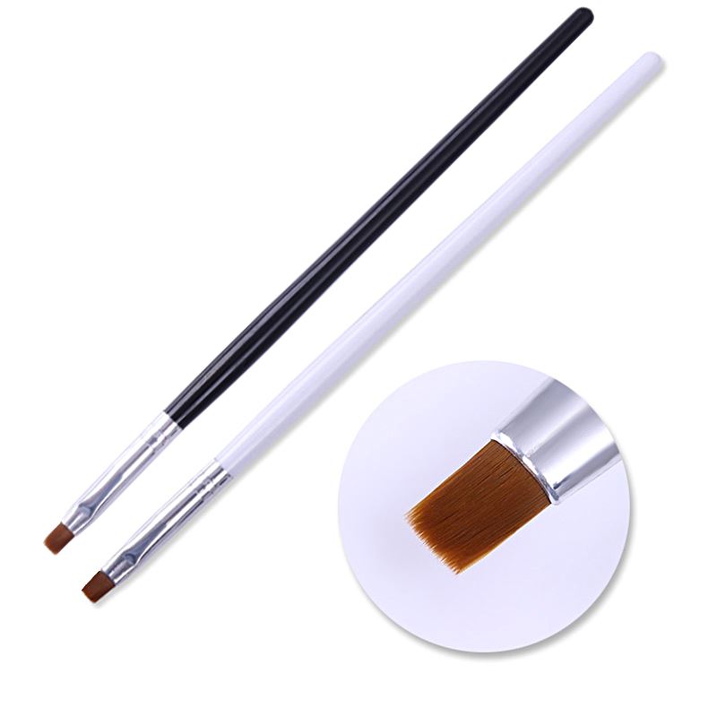 Professional Gel Nail Brush with Black/White Handle - Size #6 for Acrylic & Gel Nail Art - Perfect for DIY Manicures & Salon Nail Extensions