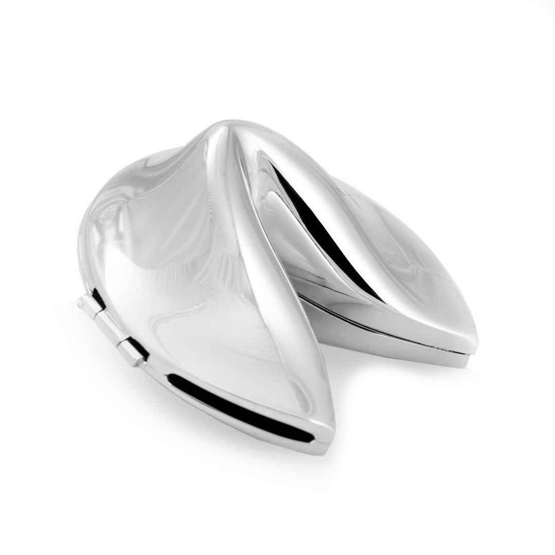 Lucky Silver Fortune Cookie Box - Elegant Chinese Dessert Holder for Parties, Weddings & Gifts | Premium Metal Cookie Container for Restaurants & Events