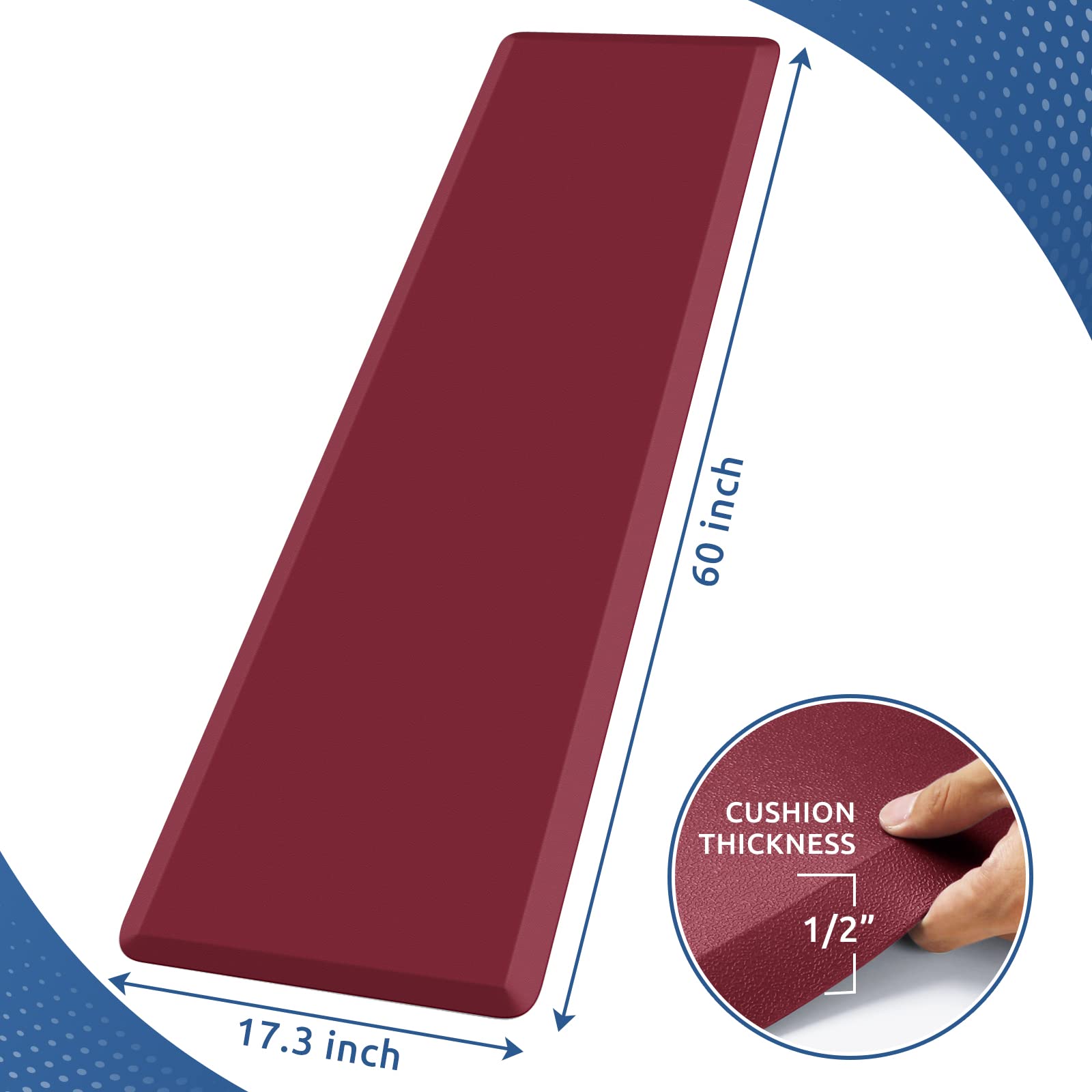 **KitchenClouds Anti-Fatigue Kitchen Mat - 17.3