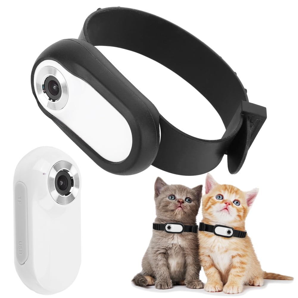 **HD 1080P Wireless Cat & Dog Collar Camera - Mini Pet Body Camera for Outdoor Adventures, Home Monitoring, and Pet Safety - Perfect Birthday Gift for Cats & Dogs (White)**    *(Use Cases: Monitor your pet's activities, capture outdoor adventures, ensure pet safety at home, and create fun memories with your furry friend!)*