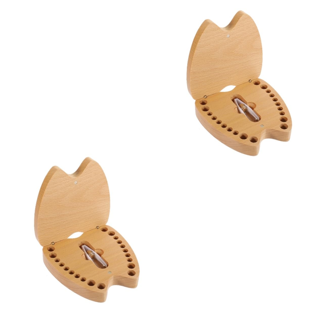 UPKOCH 2 Pack Wooden Baby Tooth Keepsake Box - First Lost Tooth Storage Container for Kids, Durable Tooth Holder for Baby Teeth Collection - Perfect for Memory Keeping & Baby Shower Gifts