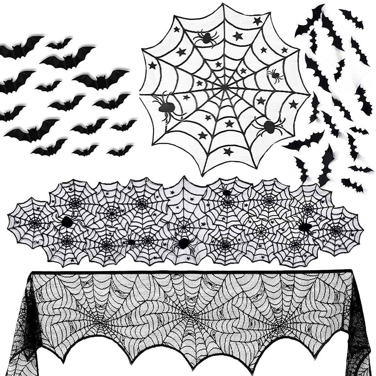 OKA 3-Pack Halloween Spider Web Decorations - 72