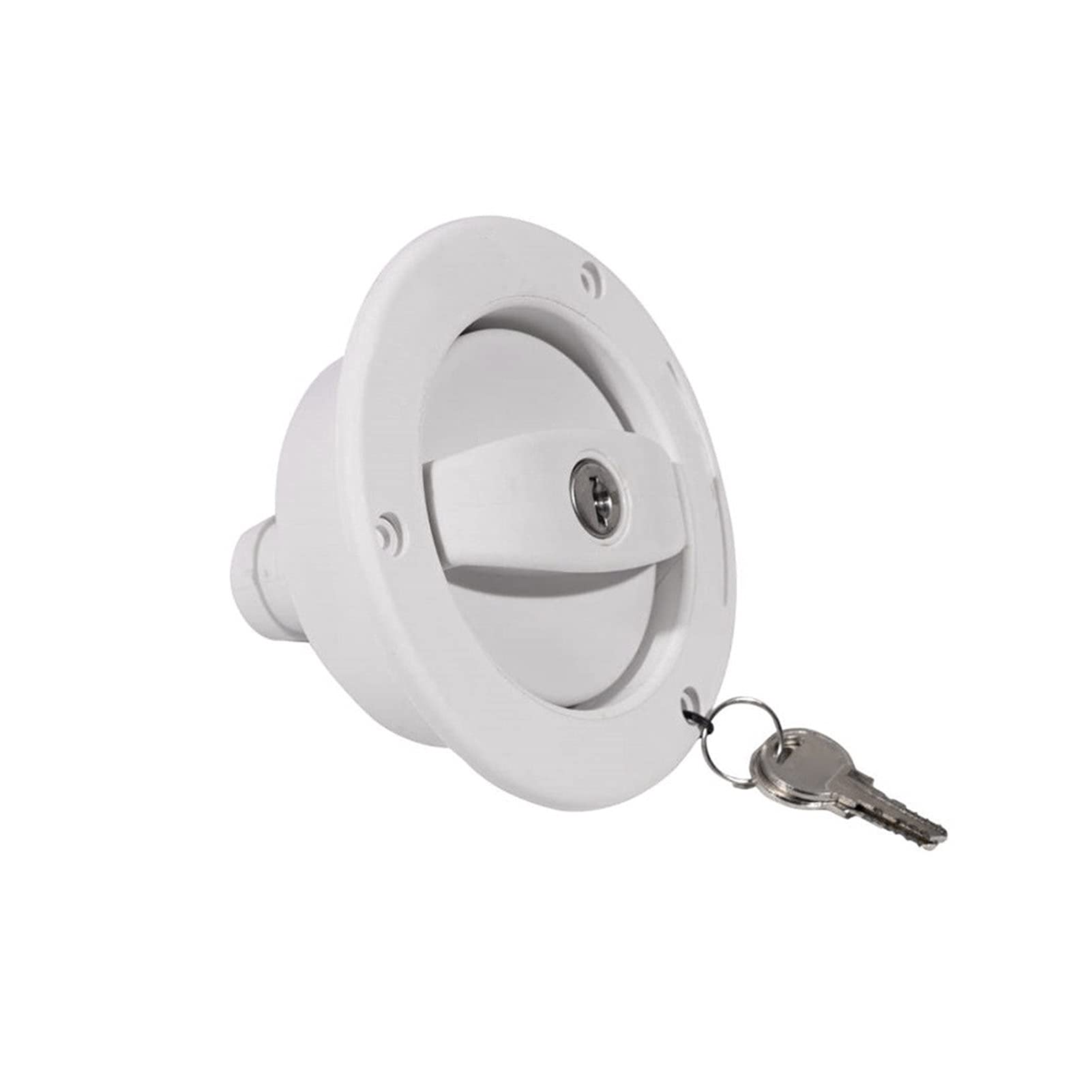 YUYAOYAO RV Water Gravity Inlet with Keys - Caravan Camper Trailer Safety Lock for Fresh Water Tank - Durable White Outdoor Accessory for Camping, Travel & Road Trips