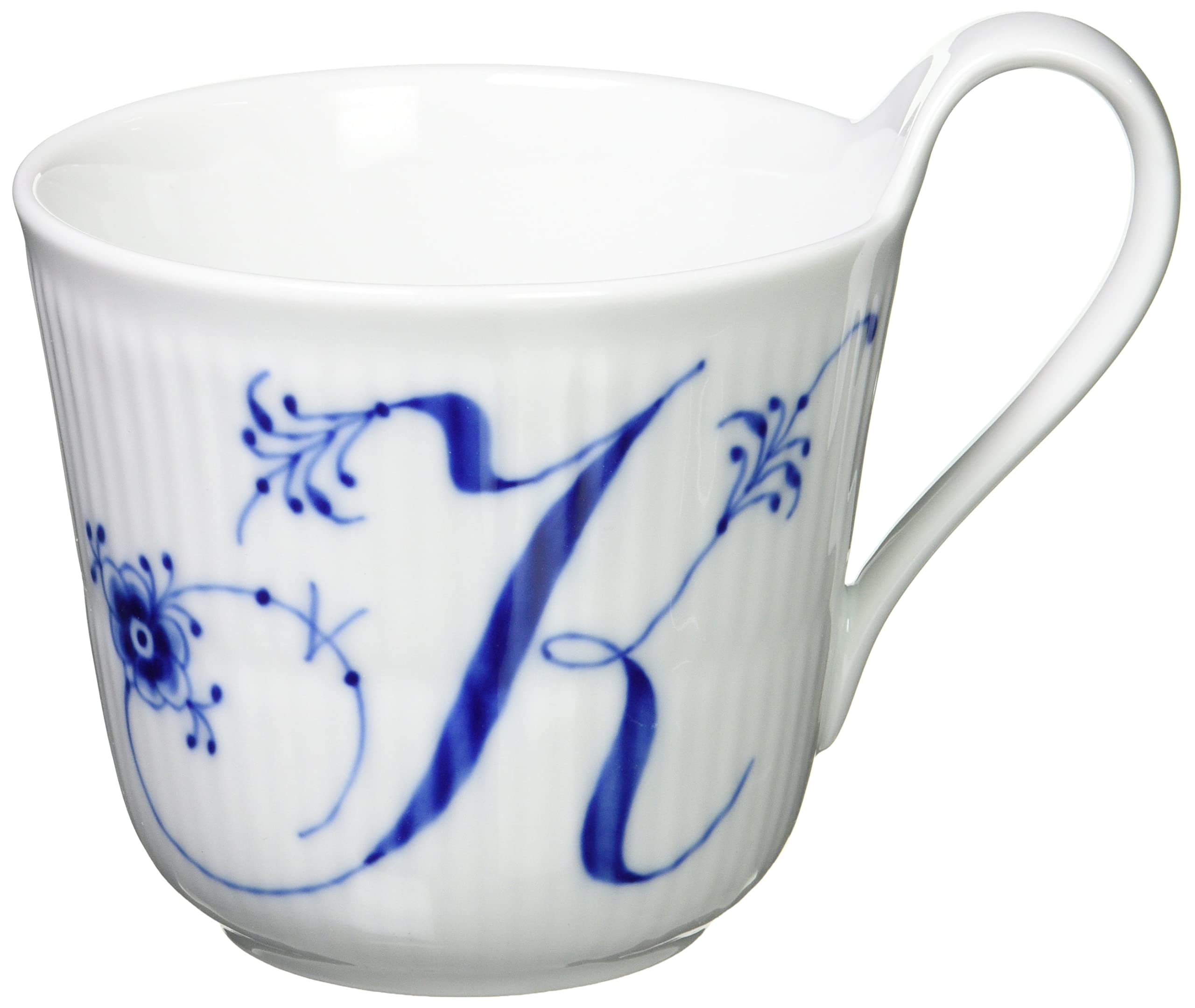 Royal Copenhagen Blue Fluted Plain High Handle Mug 11.2 oz (330ml) - Elegant Porcelain Coffee Cup for Tea & Breakfast - Perfect Wedding Gift & Bridal Shower Present