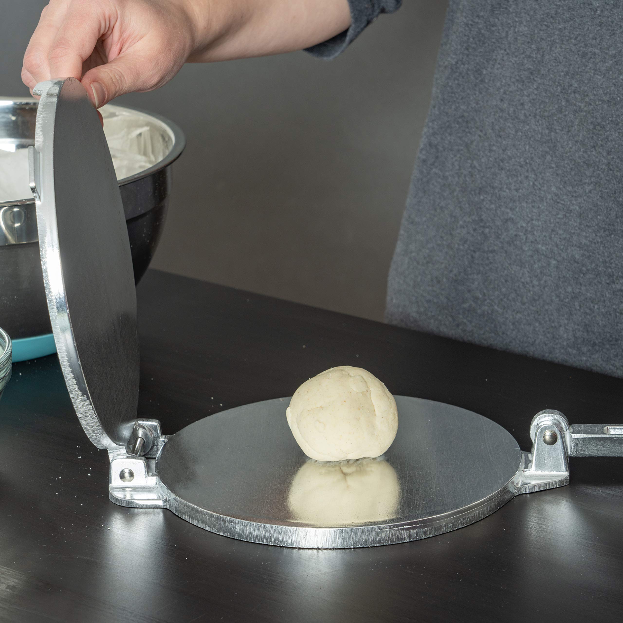 Chef's Secret 8 Inch Aluminum Tortilla Press - Professional Tortilla Maker, Roti Press & Dough Press for Homemade Flatbreads - Perfect for Mexican, Indian Cuisine & Baking at Home