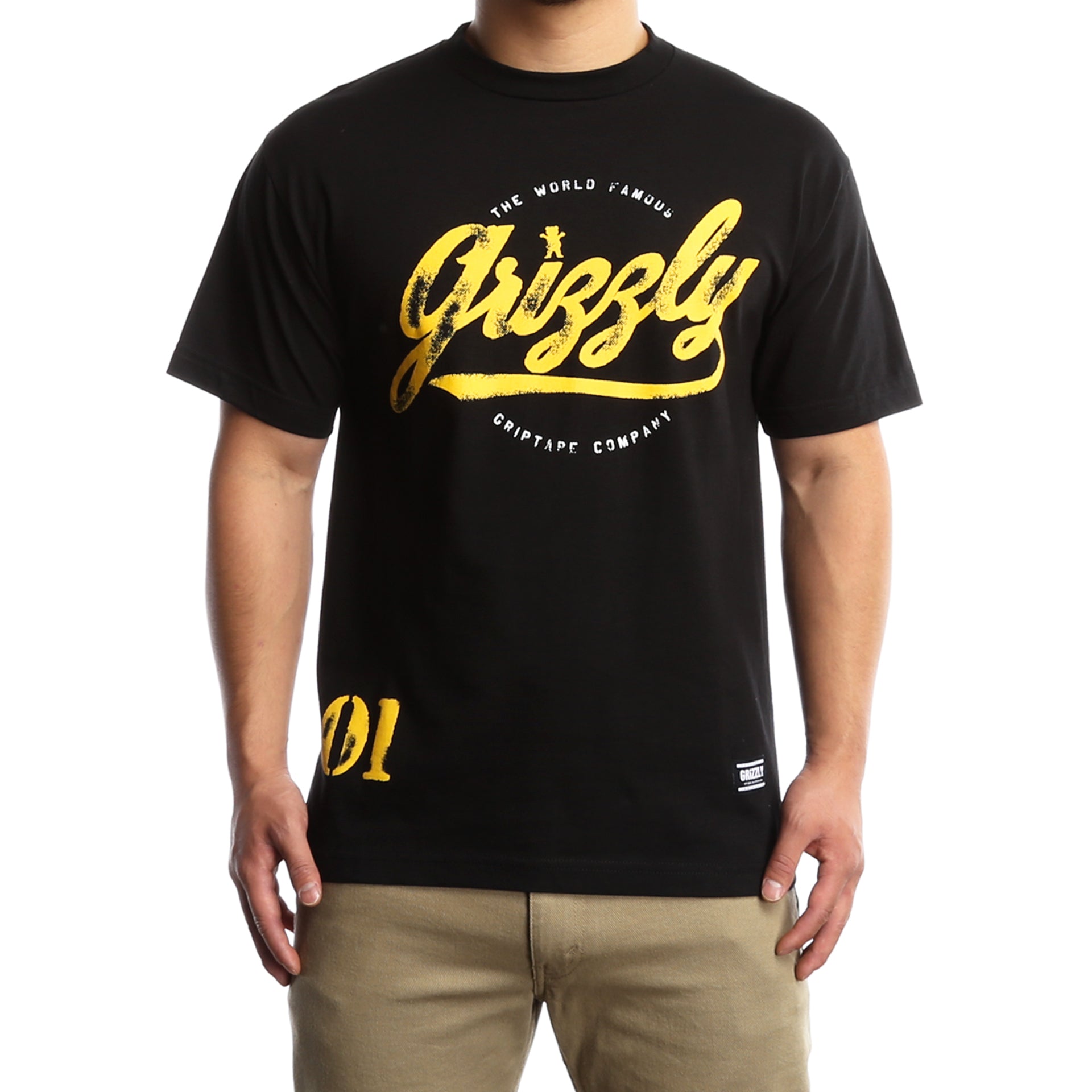 Grizzly Western Division T-Shirt for Men - Black Cotton Tee - Casual & Outdoor Wear