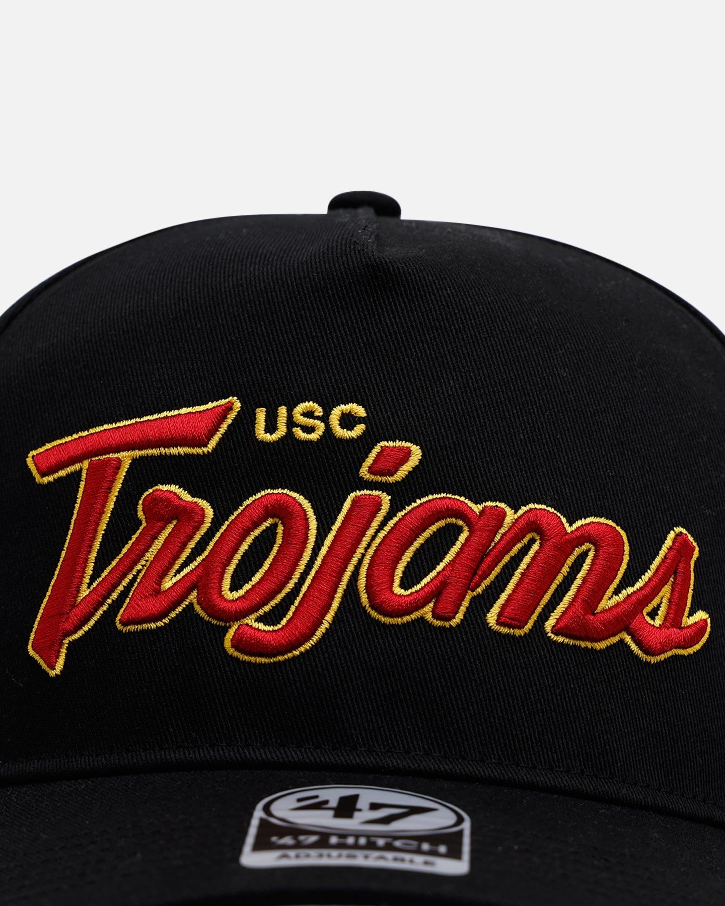 47 Brand USC Trojans 'Black Dome Script' Snapback Hat - Adjustable Black Baseball Cap for Men & Women - Perfect for Game Day, Sports Events & Casual Wear
