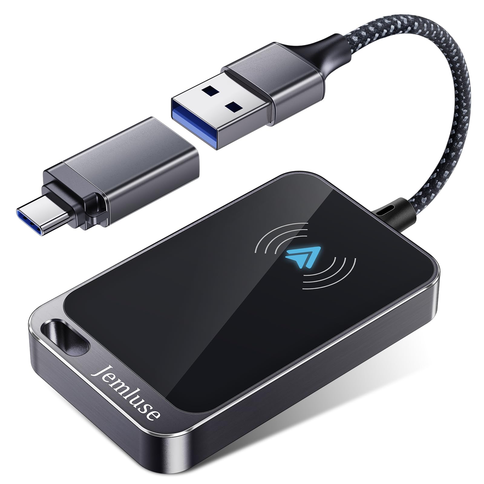 Wireless Android Auto Adapter - NFC Instant Connection, Converts Wired to Wireless for Factory Android Auto Cars, Compatible with Android 11+ & Vehicles 2017+ (Gray) - Perfect for Hands-Free Driving, Music Streaming & GPS Navigation