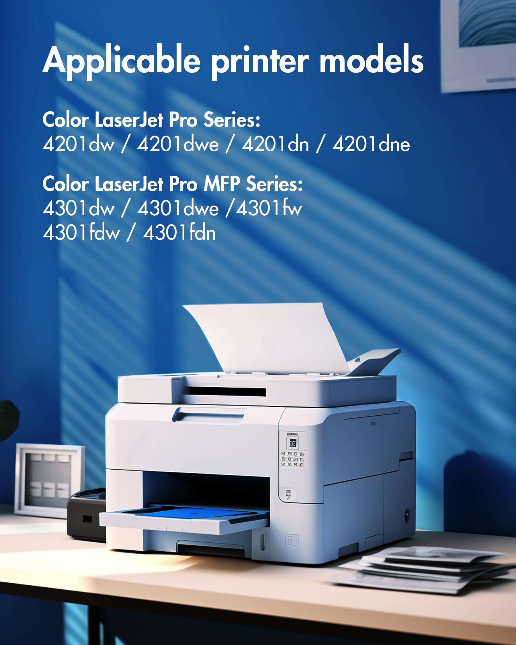 4-Pack 210A 210X Compatible Toner Cartridges for HP Color LaserJet Pro MFP 4301fdw/4301fdn/4201dw/4201dn Printers | High-Yield Replacement for HP 210A 210X | Perfect for Office Printing, Home Office & Small Business Use