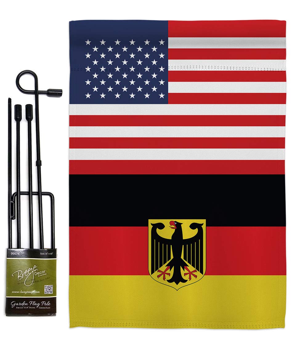 Germany US Friendship Garden Flag Set - Double-Sided 13x18.5in - Yard Decor Gift
