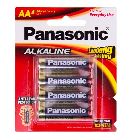 Panasonic Alkaline AA Batteries 4-Pack - Long-Lasting Power for Toys, Flashlights, and Remote Controls