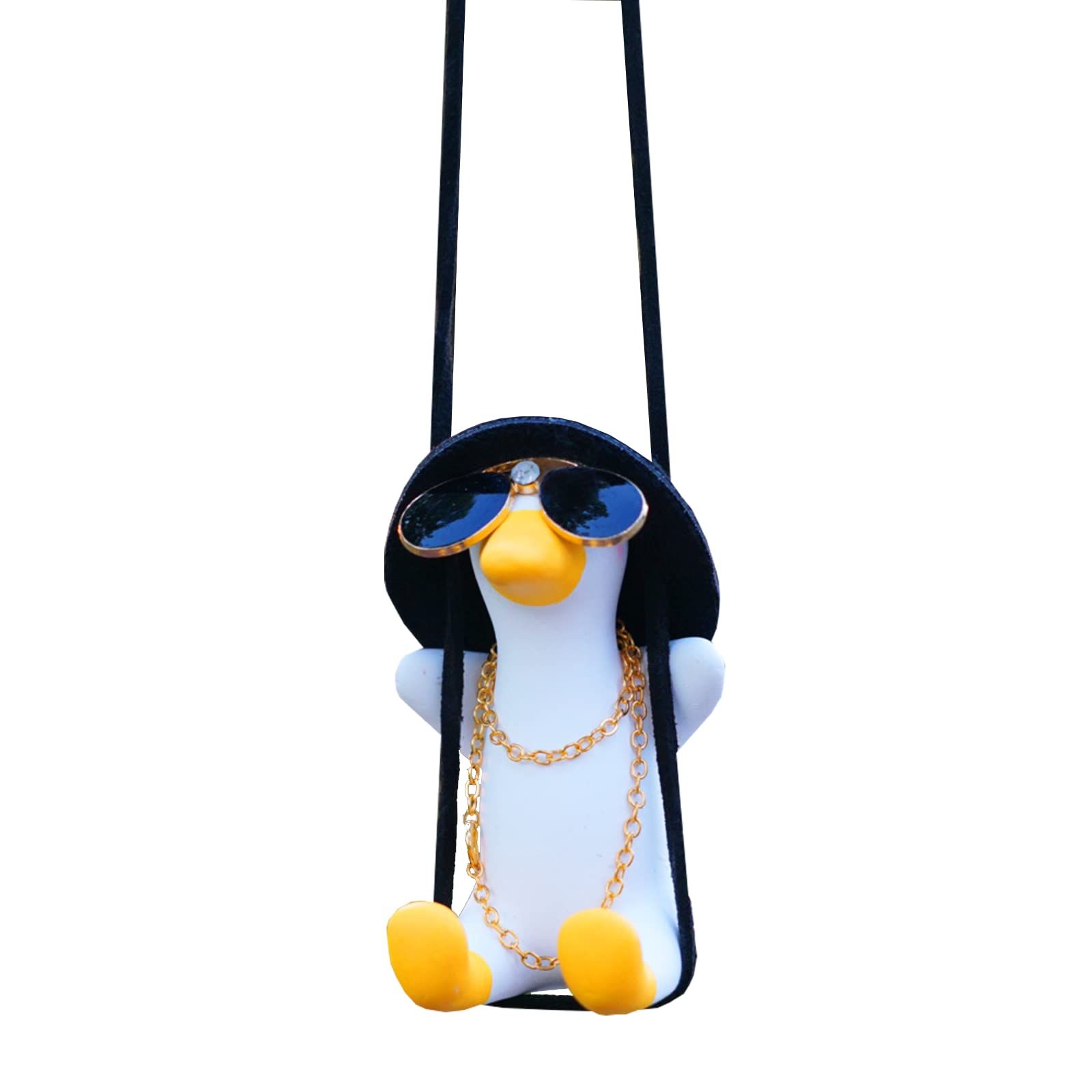 Funny Swinging Duck Car Hanging Ornament - Cute Rear View Mirror Accessories for Cars & Trucks - Cool Gift for Teens, Men & Women - Perfect for Road Trips & Daily Commutes