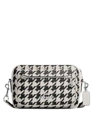 Coach Elias Crossbody Bag with Houndstooth Print - Stylish Women's Shoulder Purse for Work, Travel & Everyday Use